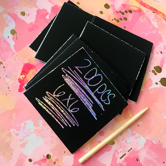 Art Holographic Scratch Art 6x6 Cardstock Squares 20 Count Poshmark